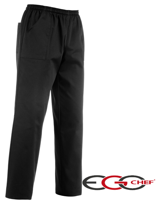 Pantalone Cuoco Black della linea Ego Chef. Composizione: 65% cotone - 35% poliestere